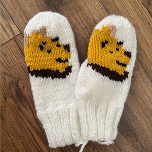 Winnie the Pooh Hand Knit Mittens